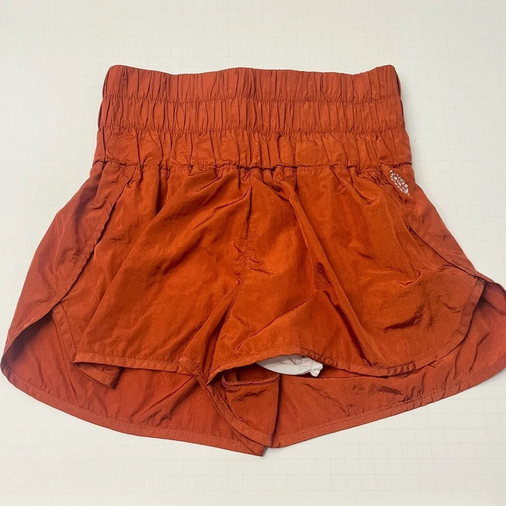 Free People Movement Rust/Burnt Orange Way Home Athletic Shorts- Small - Picture 7 of 13